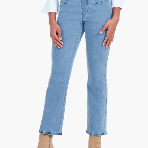 NWT Nic+Zoe Pull-On All Day Demi Boot Cut Jeans, Blue Haze - Size 8 - Picture 1 of 16